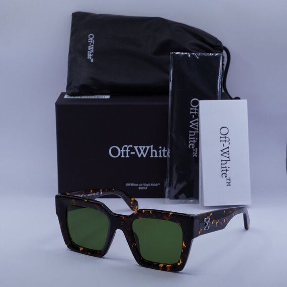 Off-White OERI13I JACKSON 6055 Square Sunglasses – Havana/Green - Picture 1 of 10